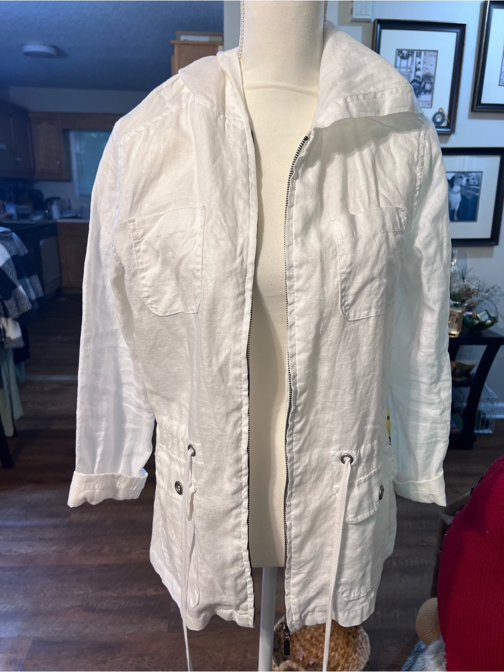 St. Tropez White Hooded Utility Jacket